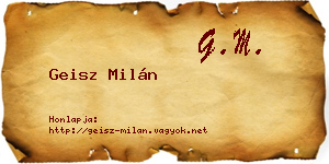 Geisz Milán névjegykártya